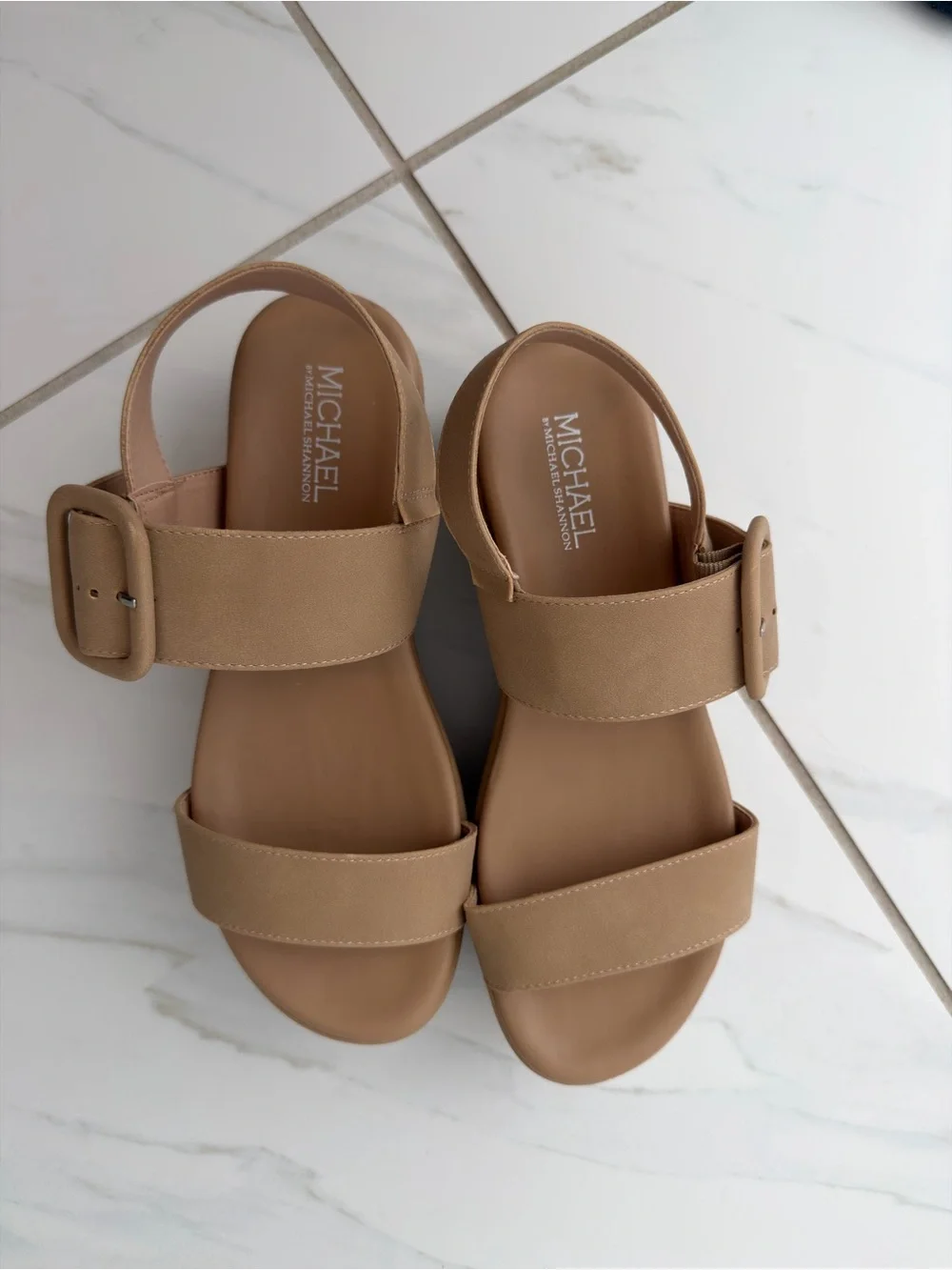 Michael Shannon Tan Platform Espadrille Sandal NBW